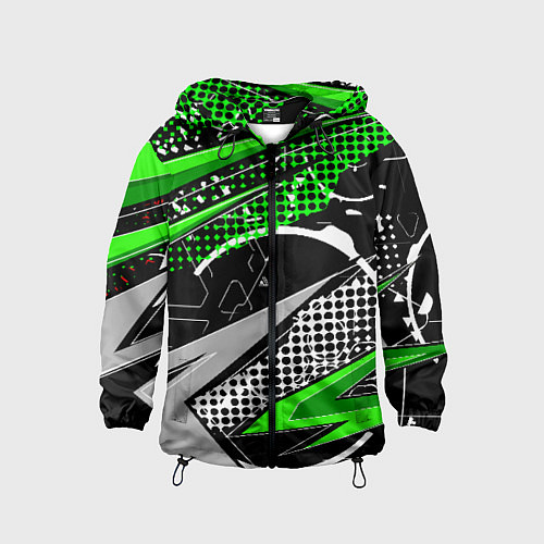 Детская ветровка Black and green corners / 3D-Черный – фото 1