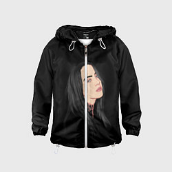 Ветровка с капюшоном детская Billie Eilish: Black Style, цвет: 3D-белый