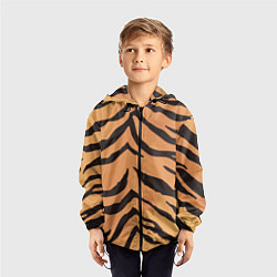 Ветровка с капюшоном детская Тигриный камуфляж, цвет: 3D-черный — фото 2