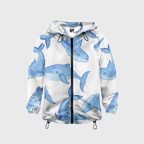 Детская ветровка Косяк китов / 3D-Черный – фото 1