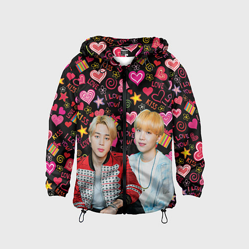 Детская ветровка BTS: Юнмины Чимин и Юнги / 3D-Черный – фото 1