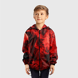 Ветровка с капюшоном детская Красный дым, цвет: 3D-черный — фото 2