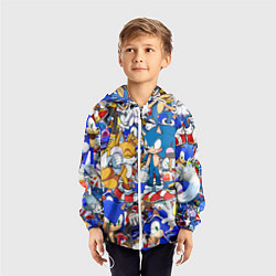 Ветровка с капюшоном детская SONIC PATTERN, цвет: 3D-белый — фото 2