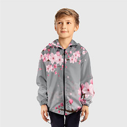 Ветровка с капюшоном детская САКУРА, цвет: 3D-черный — фото 2