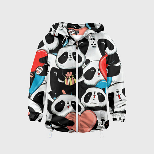 Детская ветровка Панды / 3D-Белый – фото 1