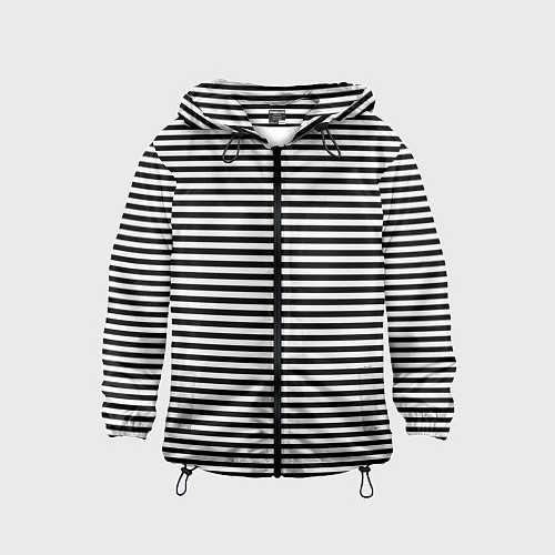Детская ветровка В ЧЕРНО-БЕЛУЮ ПОЛОСКУ / 3D-Черный – фото 1