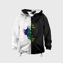 Ветровка с капюшоном детская Лягуха, цвет: 3D-черный