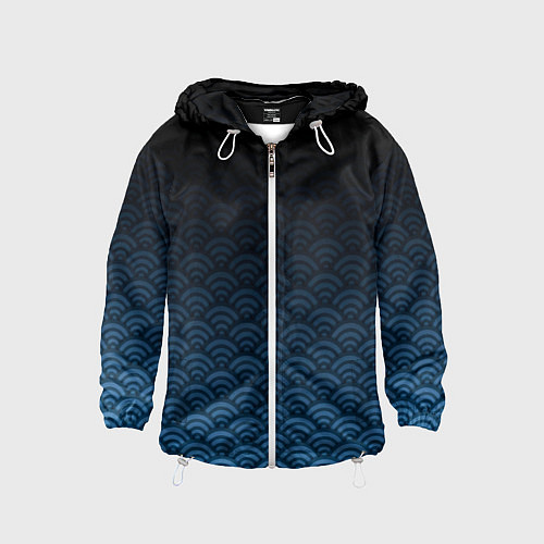 Детская ветровка Узор круги темный синий / 3D-Белый – фото 1