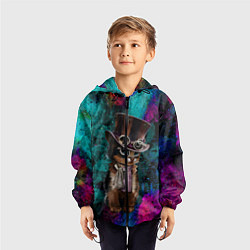 Ветровка с капюшоном детская Сказочный Котик, цвет: 3D-черный — фото 2