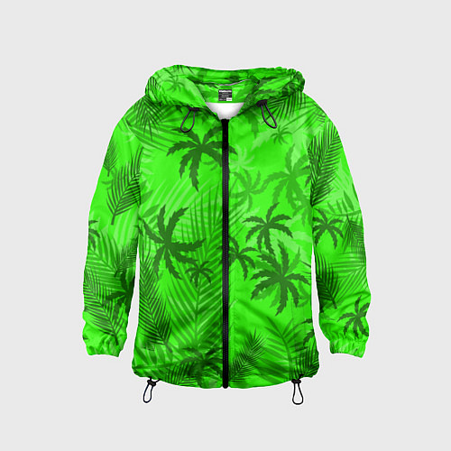 Детская ветровка ПАЛЬМЫ ЛЕТО TROPICAL / 3D-Черный – фото 1