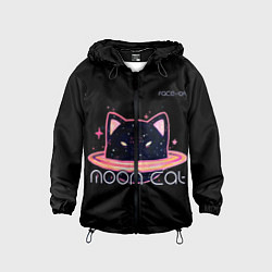 Ветровка с капюшоном детская Face Off- Moon cat, цвет: 3D-черный