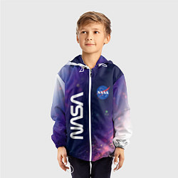 Ветровка с капюшоном детская NASA НАСА, цвет: 3D-белый — фото 2