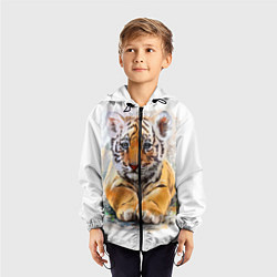 Ветровка с капюшоном детская Tiger Art, цвет: 3D-черный — фото 2