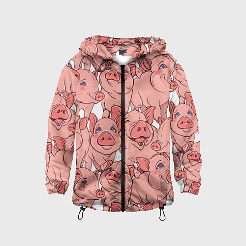 Детская ветровка Свиньи / 3D-Черный – фото 1