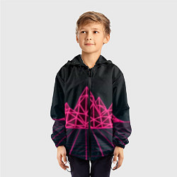Ветровка с капюшоном детская Неоновые Горы, цвет: 3D-черный — фото 2