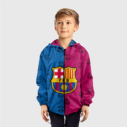 Ветровка с капюшоном детская FC BARCELONA, цвет: 3D-черный — фото 2