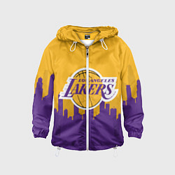 Ветровка с капюшоном детская LOS ANGELES LAKERS, цвет: 3D-белый