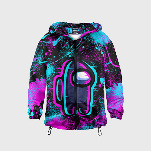 Детская ветровка NEON AMONG US / 3D-Черный – фото 1