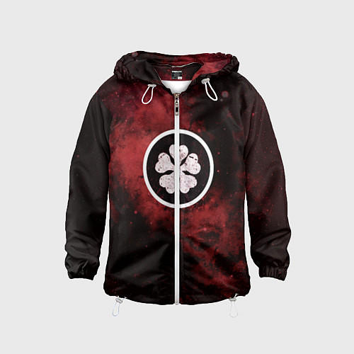 Детская ветровка Черный клевер / 3D-Белый – фото 1