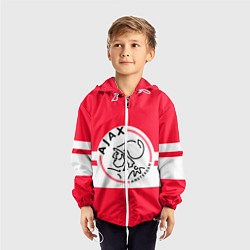 Ветровка с капюшоном детская AJAX AMSTERDAM, цвет: 3D-белый — фото 2