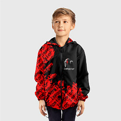 Ветровка с капюшоном детская AMONG US - Impostor, цвет: 3D-черный — фото 2