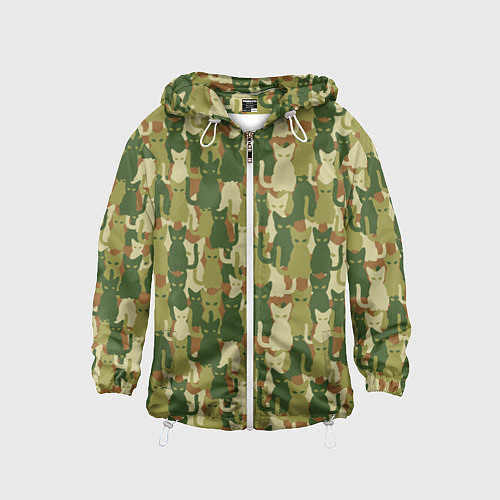 Детская ветровка Камуфляж из котов / 3D-Белый – фото 1