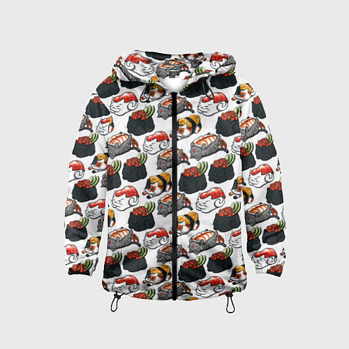 Детская ветровка Котики Суши / 3D-Черный – фото 1