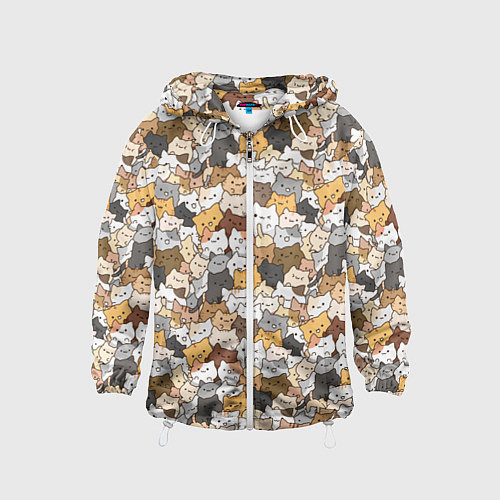 Детская ветровка Котики муркотики / 3D-Белый – фото 1