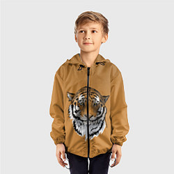 Ветровка с капюшоном детская Тигр, цвет: 3D-черный — фото 2