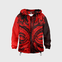 Ветровка с капюшоном детская BLACK RED DRAGONS TATOO, цвет: 3D-черный