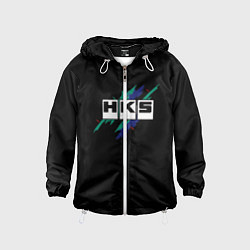 Ветровка с капюшоном детская HKS, цвет: 3D-белый