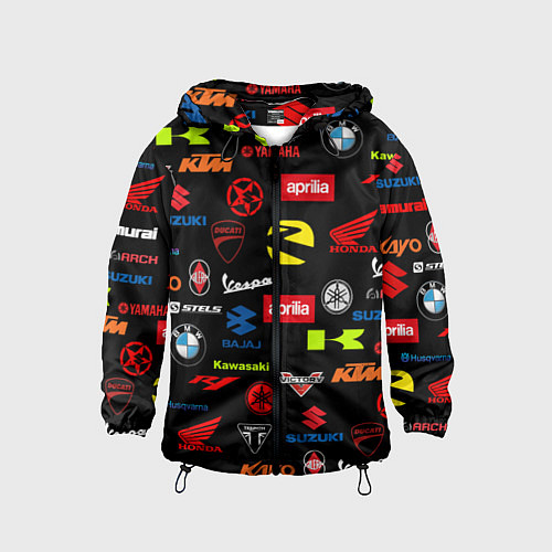 Детская ветровка Motorcycle pattern Мото паттерн Z / 3D-Черный – фото 1