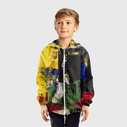 Ветровка с капюшоном детская Мазок художника!, цвет: 3D-белый — фото 2
