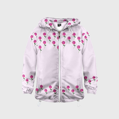 Детская ветровка Розовые цветы pink flowers / 3D-Белый – фото 1