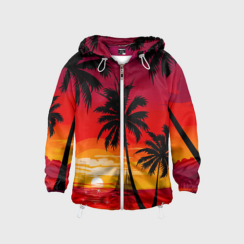 Детская ветровка Гавайский закат / 3D-Белый – фото 1