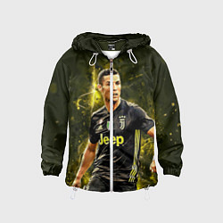 Ветровка с капюшоном детская Cristiano Ronaldo Juventus, цвет: 3D-белый