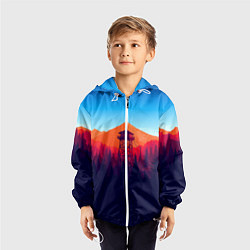 Ветровка с капюшоном детская Одинокая вышка, цвет: 3D-белый — фото 2