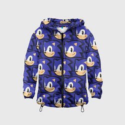 Ветровка с капюшоном детская Sonic pattern, цвет: 3D-черный