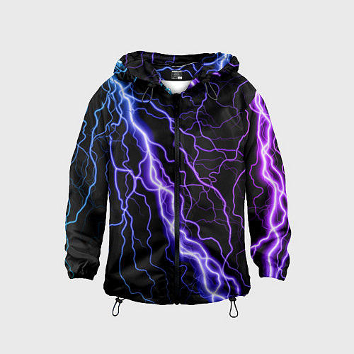 Детская ветровка НЕОНОВАЯ МОЛНИЯ ГРОЗА / 3D-Черный – фото 1