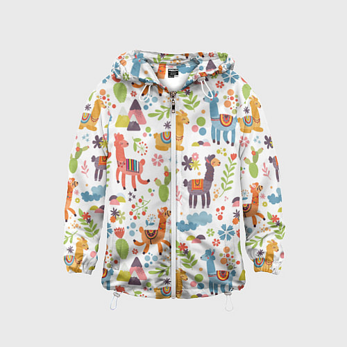Детская ветровка Ламы / 3D-Белый – фото 1