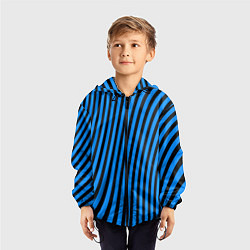 Ветровка с капюшоном детская Lines, цвет: 3D-черный — фото 2