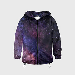 Ветровка с капюшоном детская Звёздное небо, цвет: 3D-черный