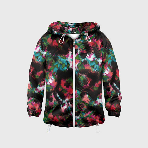 Детская ветровка Гранжевый абстрактный узор / 3D-Белый – фото 1
