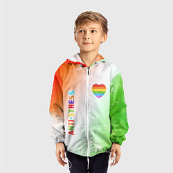 Ветровка с капюшоном детская Pop It Anti Stress - Heart - Fire, цвет: 3D-белый — фото 2