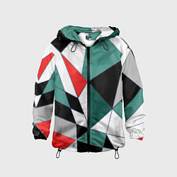 Ветровка с капюшоном детская Абстрактный геометрический, цвет: 3D-черный