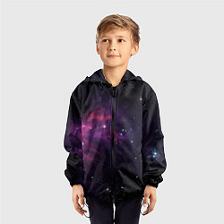 Ветровка с капюшоном детская Вселенная, цвет: 3D-черный — фото 2