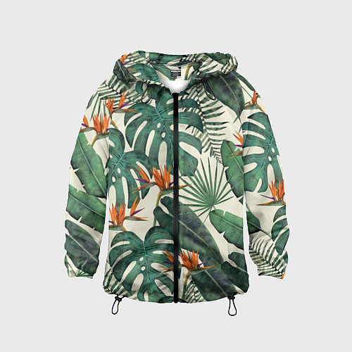 Детская ветровка Тропический паттерн / 3D-Черный – фото 1