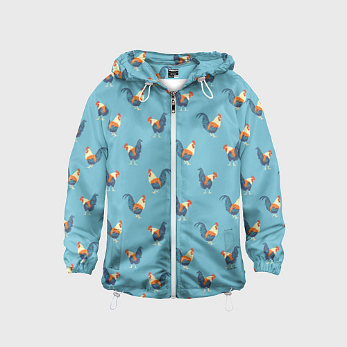 Детская ветровка Петушки паттерн / 3D-Белый – фото 1