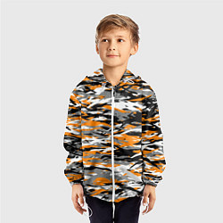 Ветровка с капюшоном детская Тигровый камуфляж, цвет: 3D-белый — фото 2