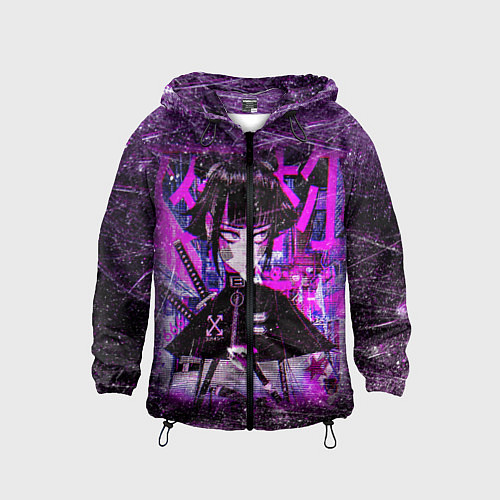 Детская ветровка Cyberpunk Samurai Anime / 3D-Черный – фото 1